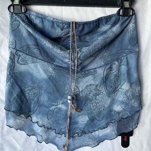 Blue Paisley Tank with Beaded Tie